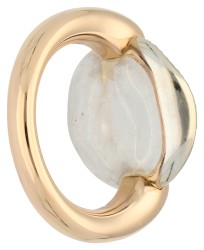 Pomellato 18K bicolor gouden 'Sabbia' ring bezet met ca. 0.10 ct. diamant en saffier. 