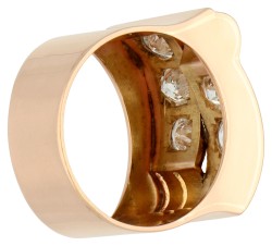 14K roségouden ring bezet met ca. 1.00 ct. diamant