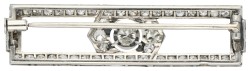 Platina Art Deco broche bezet met ca. 1.65 ct. diamant