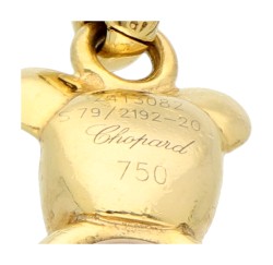 Chopard 18K geelgouden 'Happy Diamond' hanger bezet met ca. 0.03 ct. diamant, saffier, robijn en smaragd