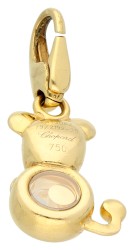 Chopard 18K geelgouden 'Happy Diamond' hanger bezet met ca. 0.03 ct. diamant, saffier, robijn en smaragd