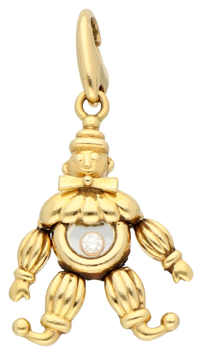 Chopard 18K geelgouden 'Happy Diamonds Clown' hanger bezet met ca. 0.03 ct. diamant. 