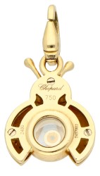 Chopard 18K geelgouden 'Happy Diamonds Ladybird' hanger bezet met ca. 0.03 ct. diamant en robijn
