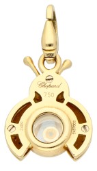 Chopard 18K geelgouden 'Happy Diamonds Ladybird' hanger bezet met ca. 0.03 ct. diamant en robijn. 