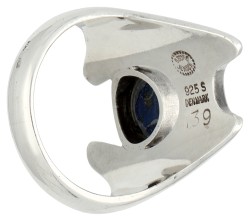 Henning Koppel voor Georg Jensen sterling zilveren ring bezet met ca. 1.76 ct. lapis lazuli