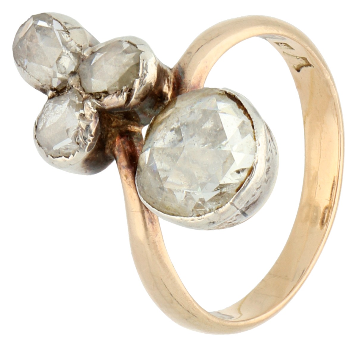 14K en 925 zilveren 'Duchesse' ring met diamant