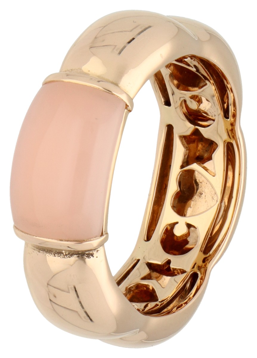 Al Coro 18K roségouden ring bezet met chalcedoon 