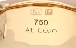 Al Coro 18K roségouden ring bezet met chalcedoon 