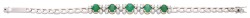 18K bicolor gouden schakelarmband bezet met ca. 2.98 ct. natuurlijk smaragd en ca. 0.72 ct. diamant