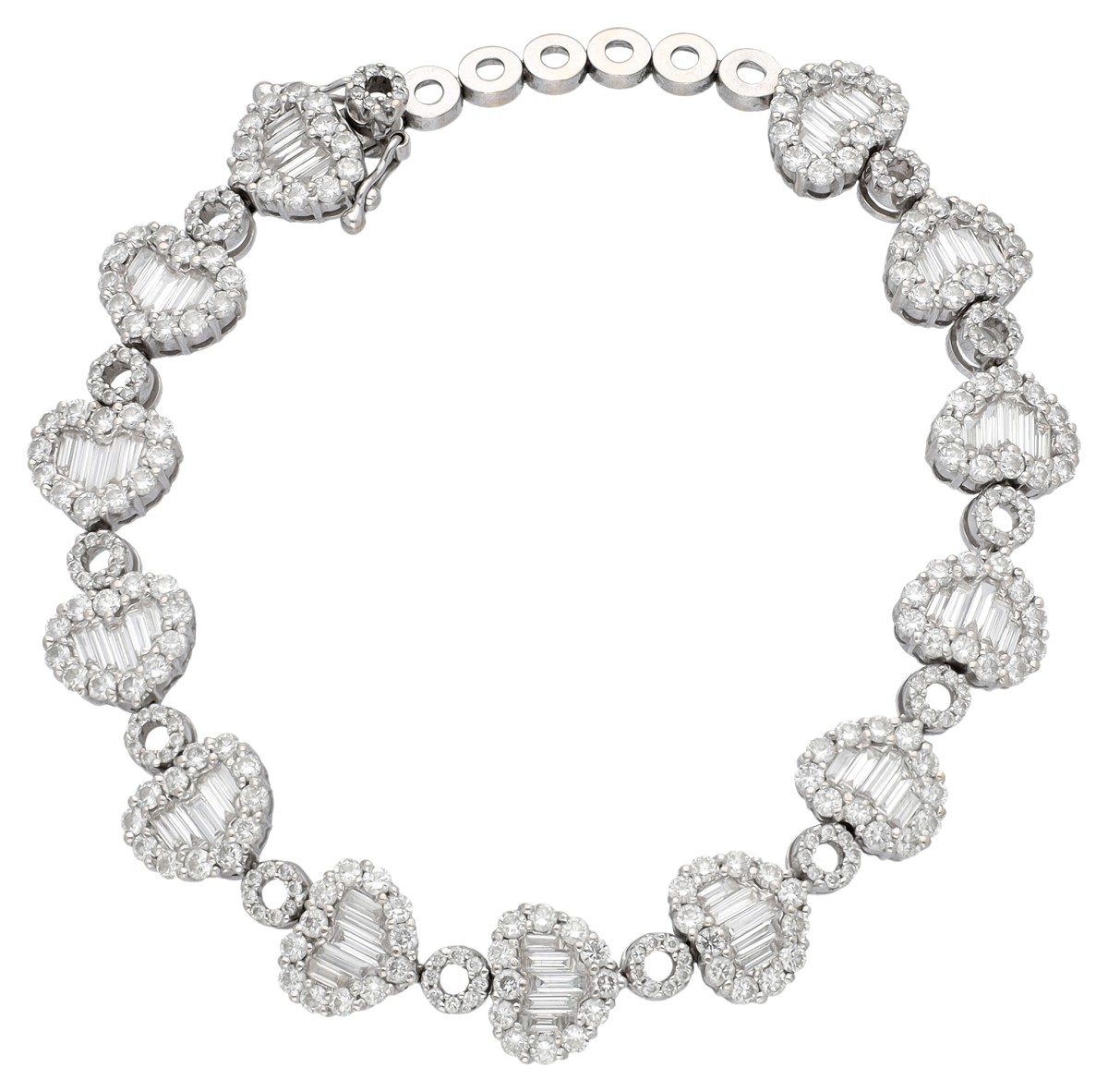 18K witgouden armband bezet met ca. 5.03 ct. diamant