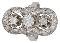 14K witgouden ring bezet met ca. 1.62 ct. diamant