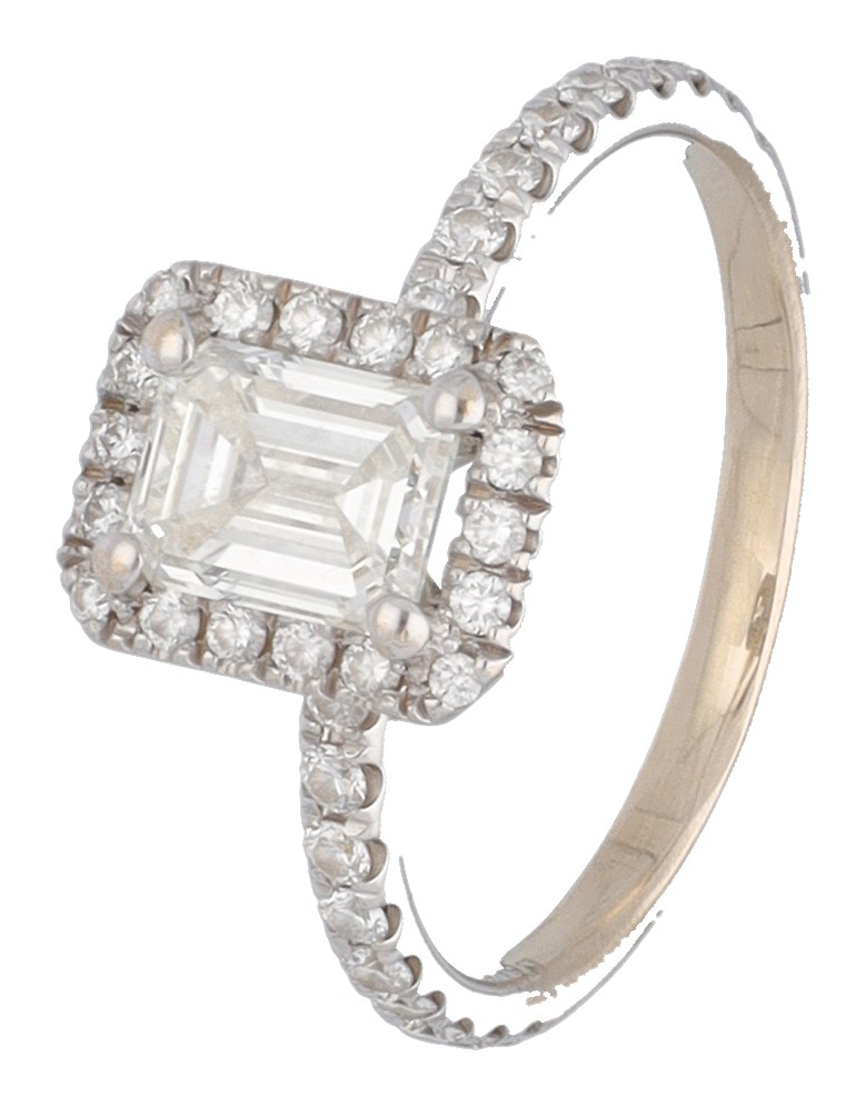 18K witgouden solitair ring bezet met 1.00 ct. GIA gecertificeerde diamant.