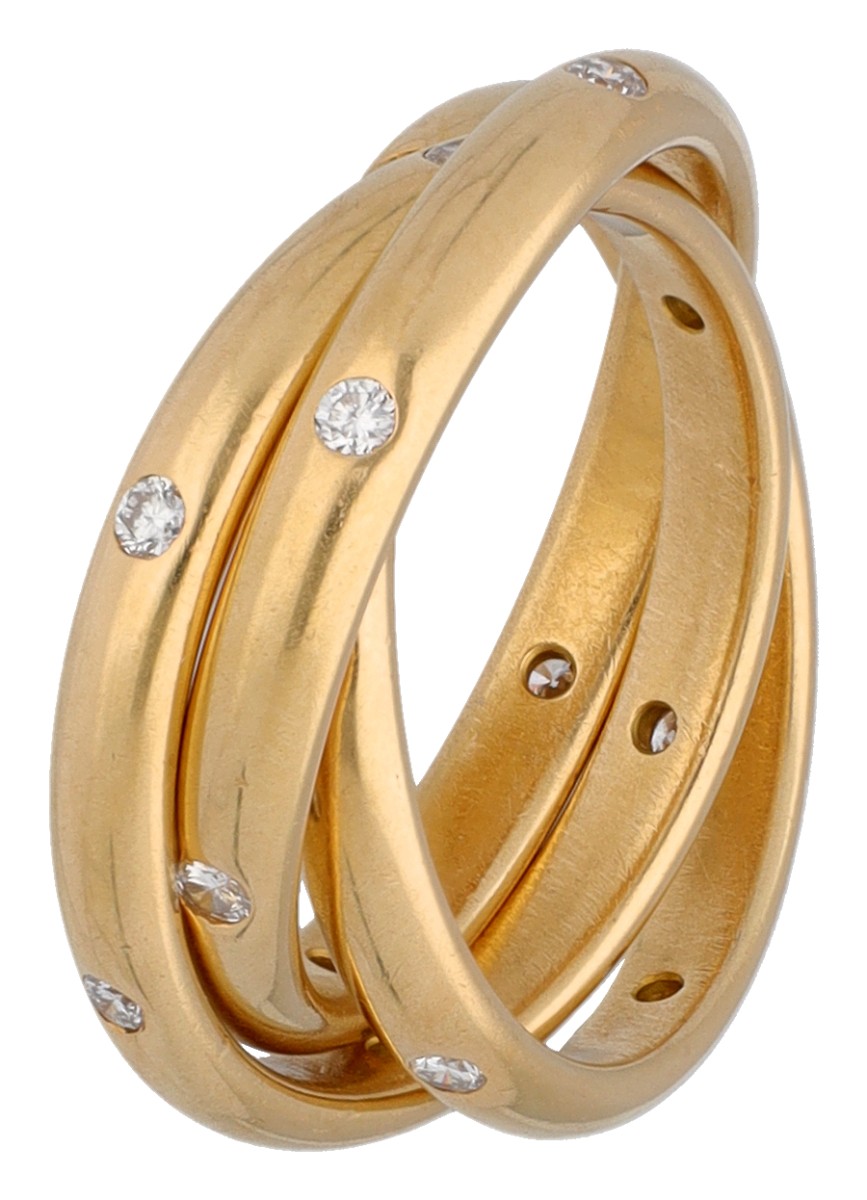 Cartier 18K geelgouden  'TRINITY CONSTELLATION RING' bezet met ca. 0.25 ct. diamant