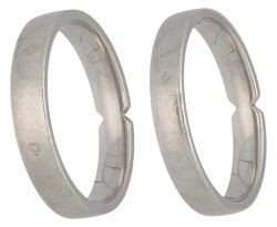 Hermès  platina relatie ringen bezet met diamanten
