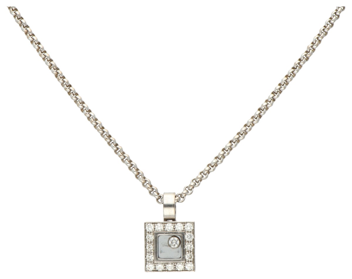 Chopard 18K white gold happy diamonds necklace 