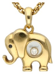 Chopard 18K geelgouden happy diamonds elephant collier