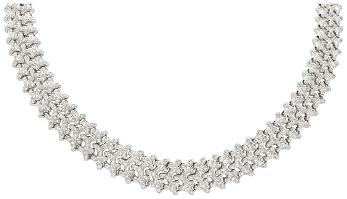 Chimento 18K witgouden collier bezet met ca. 9.68 ct. diamant