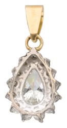 14K bicolor gouden hanger bezet met ca. 1.91 ct. diamant. 