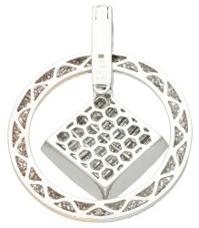18K bicolor gouden hanger bezet met ca. 4.87 ct. diamant