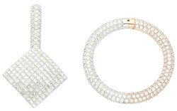 18K bicolor gouden hanger bezet met ca. 4.87 ct. diamant