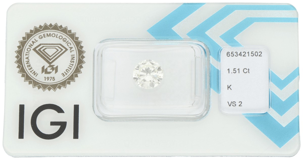 1.51 ct. IGI gecertificeerde natuurlijke diamant