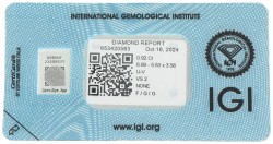 0.92 ct. IGI gecertificeerde natuurlijke diamant