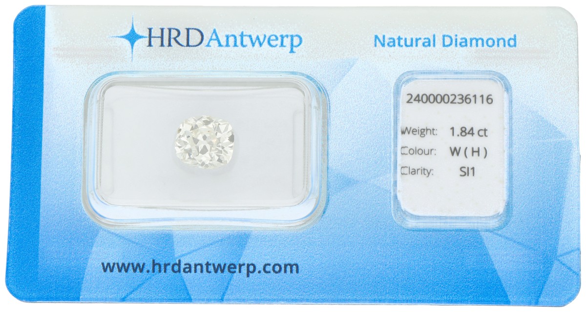 1.84 ct. HRD gecertificeerde natuurlijke diamant.