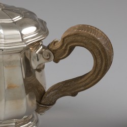 Art Nouveau koffie- en theeservies (4), Tétard frères, Parijs ca. 1900-1910, zilver.