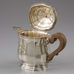 Art Nouveau koffie- en theeservies (4), Tétard frères, Parijs ca. 1900-1910, zilver.