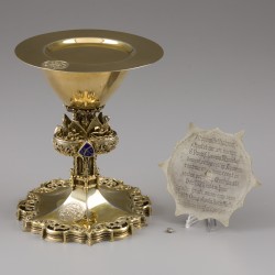 Chalice with paten (inscription with the names Alphonse Bellesheim & Pope Leonis XII), August Witte, Aachen 1899, silver.