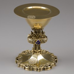 Chalice with paten (inscription with the names Alphonse Bellesheim & Pope Leonis XII), August Witte, Aachen 1899, silver.