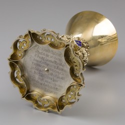 Chalice with paten (inscription with the names Alphonse Bellesheim & Pope Leonis XII), August Witte, Aachen 1899, silver.