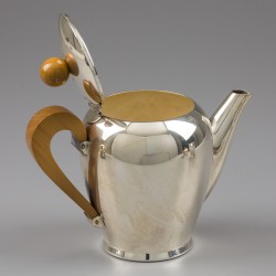 Koffie- en theeservies model Bombè (4), Carlo Alessi, Italië ca. 1945, verzilverd.