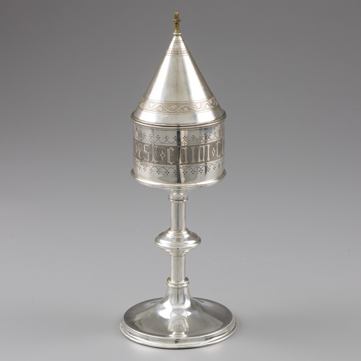 Ciborie, A. Bourdon-De Bruyne, Gent ca. 1875, zilver.