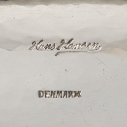 Hans Hansen Art Deco jardinière, ontwerp Karl Gustav Hansen, Denemarken 1935, zilver.