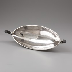 Hans Hansen Art Deco jardinière, ontwerp Karl Gustav Hansen, Denemarken 1935, zilver.