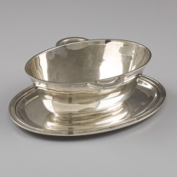 Art Deco sauskom, Delheid Frères, Brussel ca. 1930, zilver.