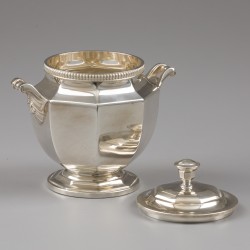 Christofle Art Deco koffie- en theeservies (5), model Colbert, Parijs ca. 1940-1950, verzilverd.