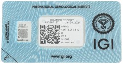 0.50 ct. IGI gecertificeerde natuurlijke diamant.