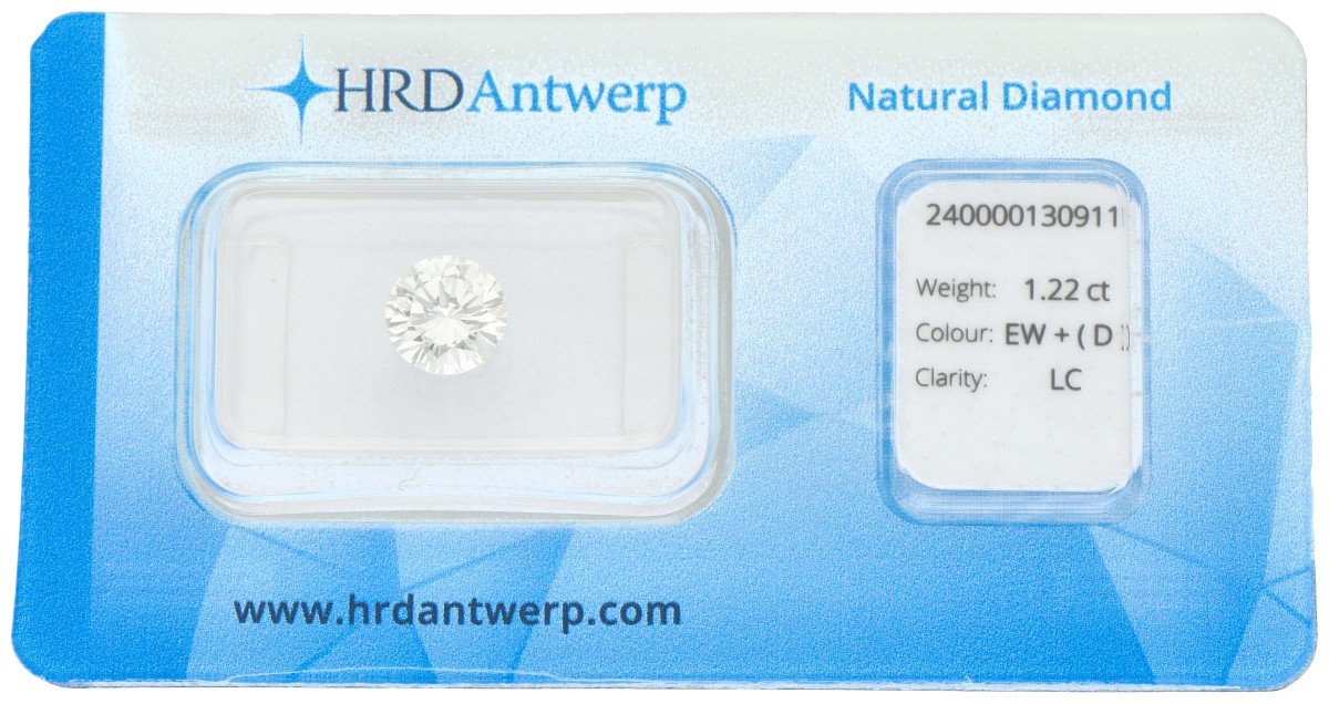 1.22 ct. HRD gecertificeerde natuurlijke diamant.