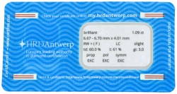 1.09 ct. HRD gecertificeerde natuurlijke diamant