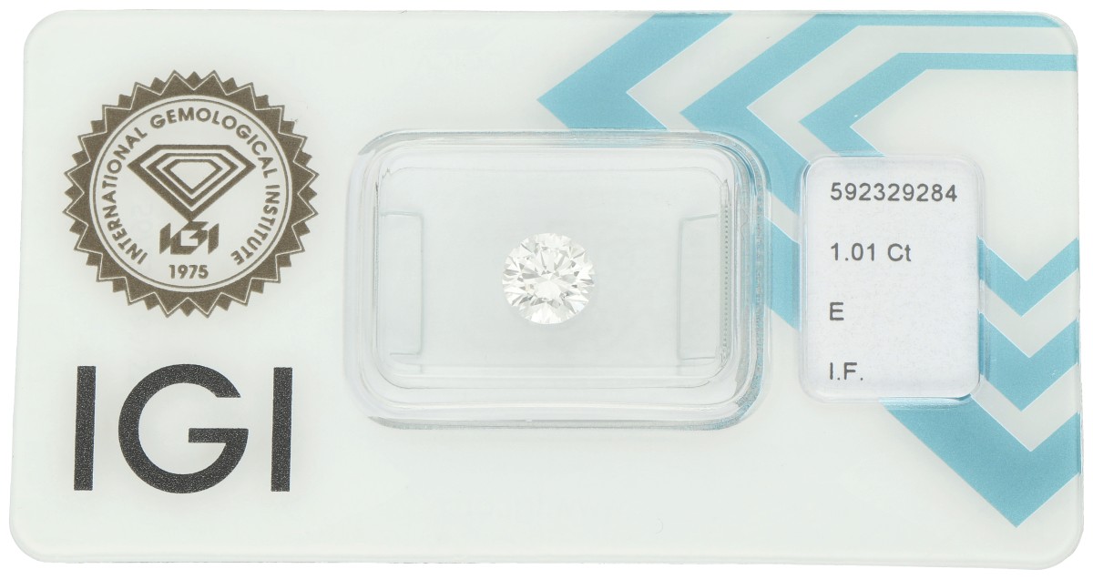 1.01 ct. IGI gecertificeerde natuurlijke diamant.