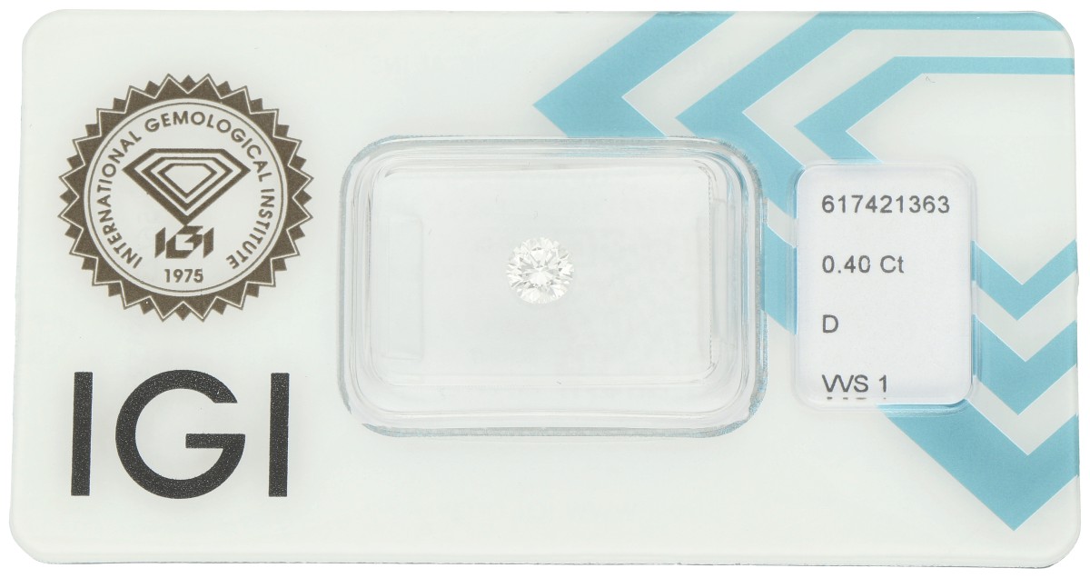 0.40 ct. IGI gecertificeerde natuurlijke diamant.