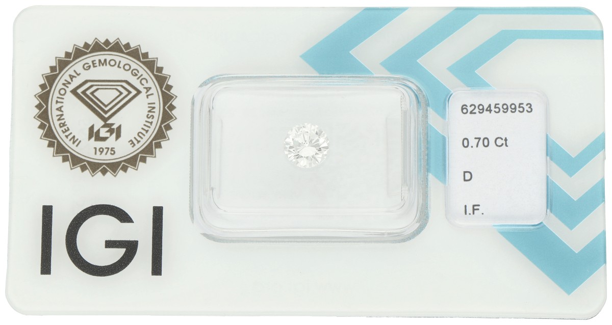 0.70 ct. IGI gecertificeerde natuurlijke diamant.