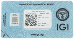 0.70 ct. IGI gecertificeerde natuurlijke diamant