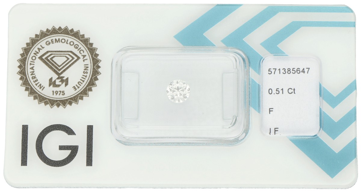 0.51 ct. IGI gecertificeerde natuurlijke diamant.