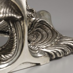 Art Nouveau tafelstuk / pronkstuk, Rudolph Weichhardt / H. Gladenbeck & Söhn, Berlijn ca. 1878-1892, zilver.