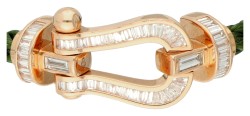 Fred 18K roségouden 'Force 10' armband bezet met ca. 3.10 ct. diamant