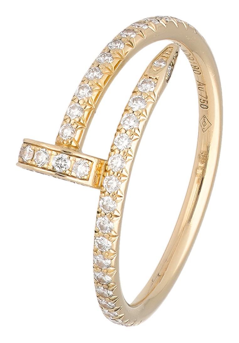 Cartier 18K geelgouden 'Juste un Clou' ring bezet met ca. 0.40 ct. diamant