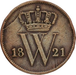 1 Cent. Willem I. 1821 B. F +.